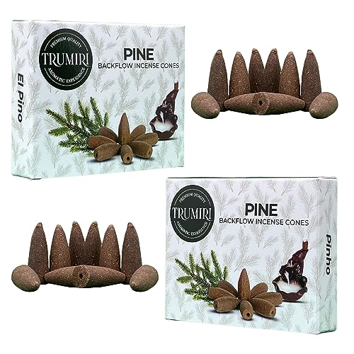 Pine Backflow Incense Cones - Total 20 Incense Cones Waterfall - Dual Pack of 10 Incense Backflow Cones - Waterfall Incense Cones - Incense Waterfall Cones