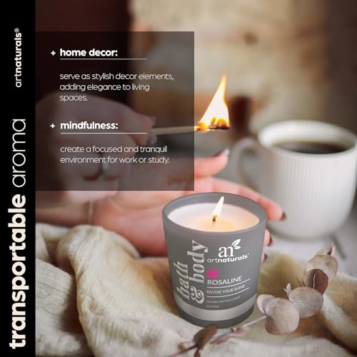 artnaturals Scented Candle Gift Set – (6 x 2 Oz / 60g) - Aromatherapy Set of Fragrance Soy Wax Candles - Made in USA with Essential Oils – for Stress Relief and Relaxation