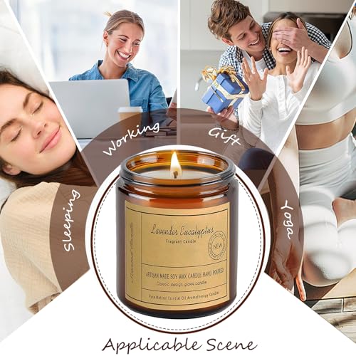 CIS Aromatherapy Candles, 7OZ Lavender Eucalyptus Candles, Scented Candles, Soy Wax Candle, Stress Relief and Relax for Gift Mother's Day Gift, Teal