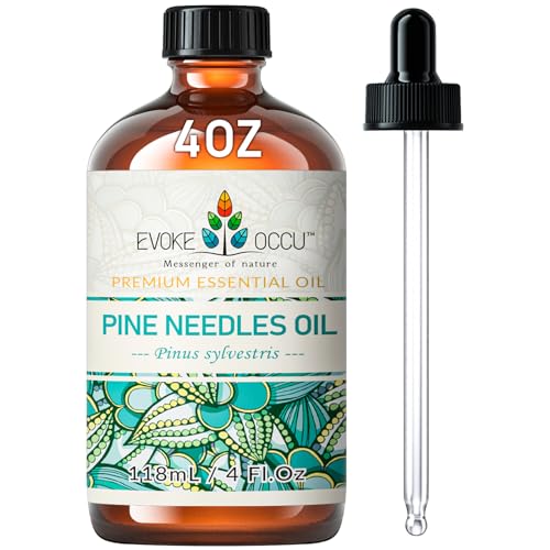 EVOKE OCCU Pine Needle Essential Oil 4 Fl Oz, Pure Pine Needle Oil for Home Diffuser Fragrance DIY Candle Soap Making- 118ml