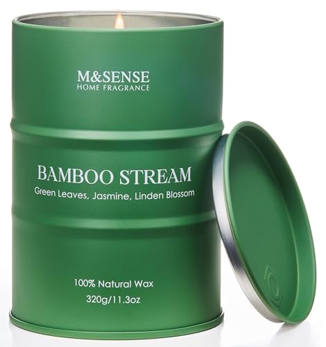 M&SENSE Bamboo Scented Candles Natural Non Toxic, Luxury Aromatherapy Candle for Stress Relief Meditation Relaxing, Housewarming Gifts for Women Men, 11.3oz 70 Hour Long Burning
