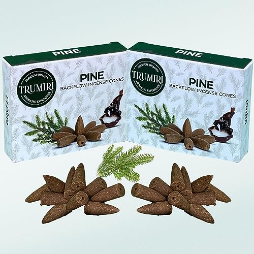 Pine Backflow Incense Cones - Total 20 Incense Cones Waterfall - Dual Pack of 10 Incense Backflow Cones - Waterfall Incense Cones - Incense Waterfall Cones