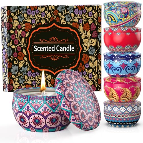 Scented Candles Gift Set, 6 Pack Natural Soy Candles, 2.5 oz Aromatherapy Candles for Home Scented, Bath, Reading, Yoga, Birthday Gifts for Women