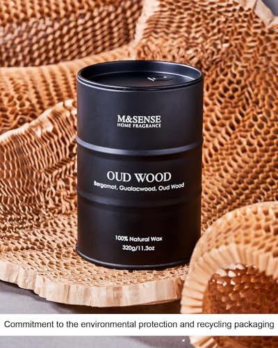 M&SENSE Bamboo Scented Candles Natural Non Toxic, Luxury Aromatherapy Candle for Stress Relief Meditation Relaxing, Housewarming Gifts for Women Men, 11.3oz 70 Hour Long Burning