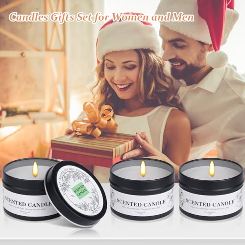 Scented Candles for Women and Men, 6 Pack Aromatherapy Candles for Home Scented, Natural Soy Jar Candle Bulk Gift Set for Christmas Birthday Thanksgiving Mother Coworker