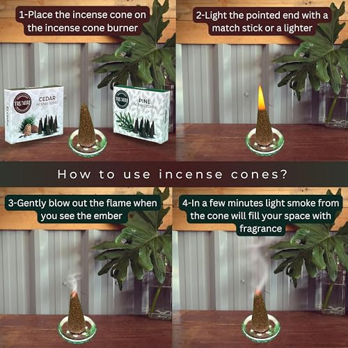 Incense Cones Combo Pack - 10 Cedar + 10 Pine Scented Cones