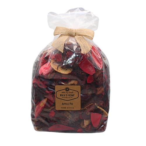 Nika's Home - Apple Pie Scented Potpourri - Large 16oz Bag - Aromatic Pot Pourri Mix for Bowl Filler and Home Fragrance Bags - Natural Ingredients, Handmade in The USA