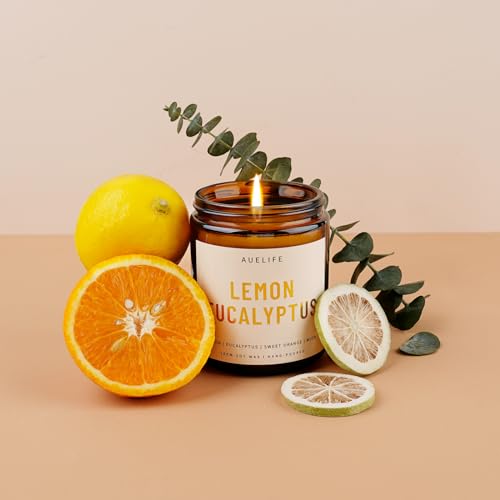 4 Pack Scented Candles Set | Scented Candles for Home, Aromatherapy Candle Gifts, Soy Candles for Home Scented - Lavender Thyme/Lemon Eucalyptus/Sandalwood/Patchouli