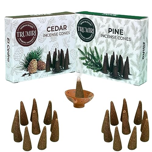 Incense Cones Combo Pack - 10 Cedar + 10 Pine Scented Cones