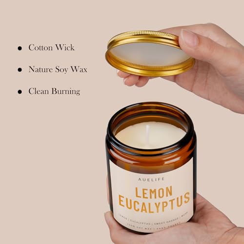 4 Pack Scented Candles Set | Scented Candles for Home, Aromatherapy Candle Gifts, Soy Candles for Home Scented - Lavender Thyme/Lemon Eucalyptus/Sandalwood/Patchouli