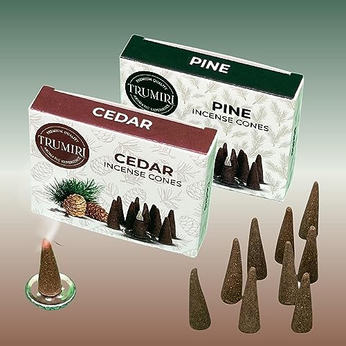 Incense Cones Combo Pack - 10 Cedar + 10 Pine Scented Cones