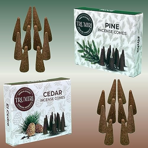 Incense Cones Combo Pack - 10 Cedar + 10 Pine Scented Cones