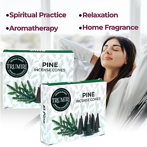 Pine Incense Cones - Total 20 Cone Incense - Dual Pack of 10 Insence Cones - Incense Cones Scented - Cone Incense Scents - Insense Cones - Incent Cone