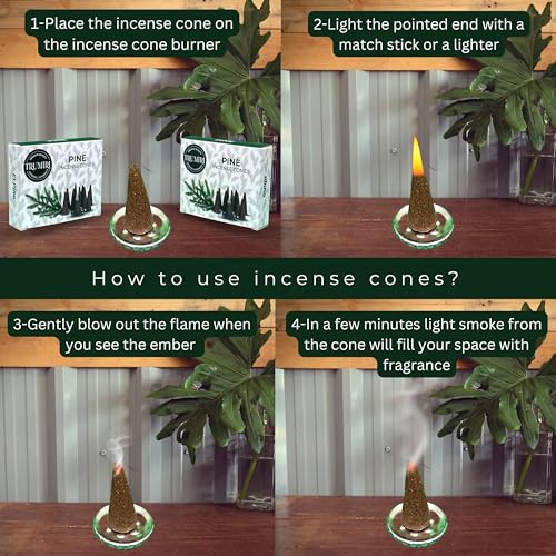 Pine Incense Cones - Total 20 Cone Incense - Dual Pack of 10 Insence Cones - Incense Cones Scented - Cone Incense Scents - Insense Cones - Incent Cone