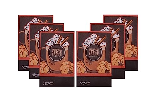 FloralSimplicity Sachets Pumpkin Spice Latte (Fall and Winter) - 6 Pack - Long Lasting, ECO-Friendly Home Fragrance Perfect for Any Space - Air Freshener - Scents for Rooms - Made in The USA