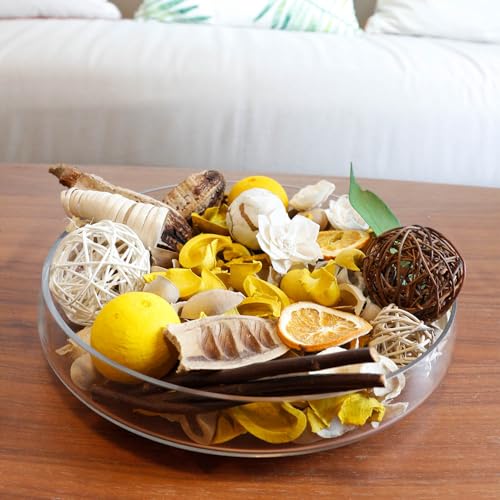 Qingbei Rina Summer Potpourri Bags,Lemon/Citrus/Thyme Potpourri Bowl Filler,Yellow Scent Decorative Potpourri Dried Flowers,Home Fragrance Sachet of Petals, Vase Fillers(20 oz)