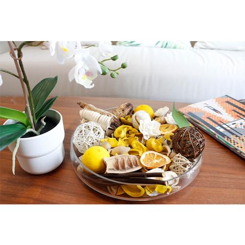 Qingbei Rina Summer Potpourri Bags,Lemon/Citrus/Thyme Potpourri Bowl Filler,Yellow Scent Decorative Potpourri Dried Flowers,Home Fragrance Sachet of Petals, Vase Fillers(20 oz)
