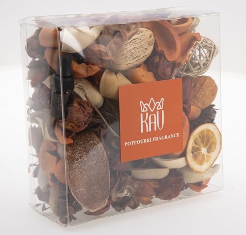 KAV Potpourri Bowl Filler, Spring Pot pourri Dried Flower Vase Fill Mix, Home Decor Scented Dry Petal Puporri, Cinnamon and Citrus Scents, Natural Flower Home Fragrance 14 oz (Orange Blossom)