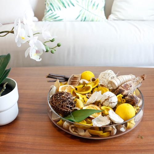 Qingbei Rina Summer Potpourri Bags,Lemon/Citrus/Thyme Potpourri Bowl Filler,Yellow Scent Decorative Potpourri Dried Flowers,Home Fragrance Sachet of Petals, Vase Fillers(20 oz)