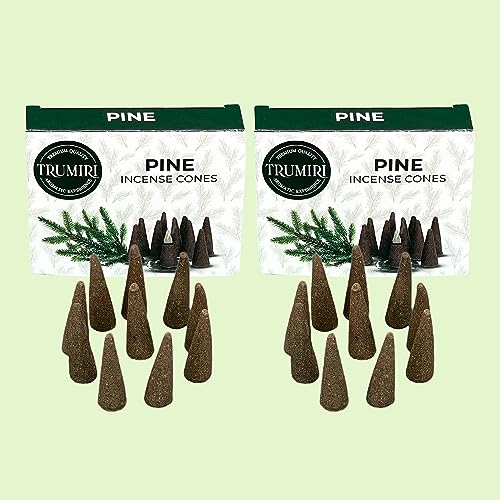 Pine Incense Cones - Total 20 Cone Incense - Dual Pack of 10 Insence Cones - Incense Cones Scented - Cone Incense Scents - Insense Cones - Incent Cone