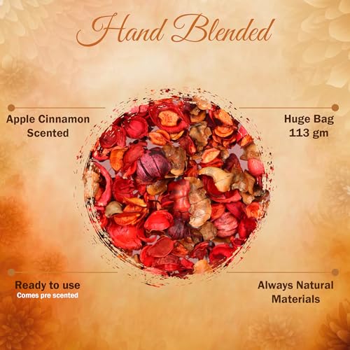 HOSLEY® Christmas Potpourri Bags Apple Cinnamon Scented Potpourri Bowl Filler Delight 4 oz Scented Potpourri with Bonus Fragrance Refresher Create a Cozy Ambiance