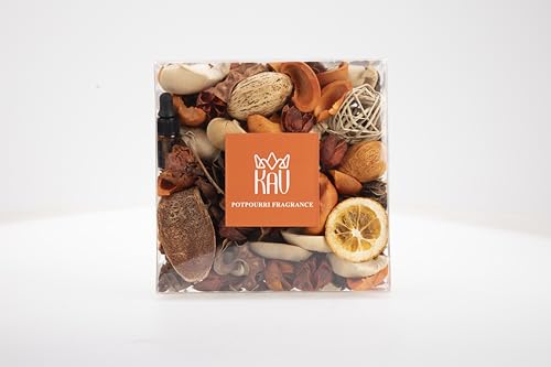 KAV Potpourri Bowl Filler, Spring Pot pourri Dried Flower Vase Fill Mix, Home Decor Scented Dry Petal Puporri, Cinnamon and Citrus Scents, Natural Flower Home Fragrance 14 oz (Orange Blossom)