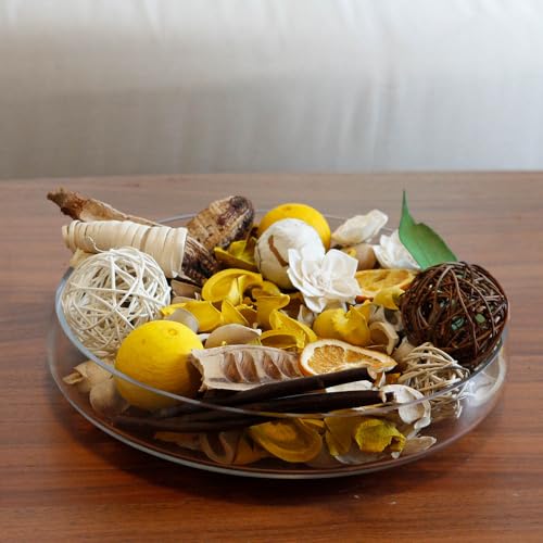Qingbei Rina Summer Potpourri Bags,Lemon/Citrus/Thyme Potpourri Bowl Filler,Yellow Scent Decorative Potpourri Dried Flowers,Home Fragrance Sachet of Petals, Vase Fillers(20 oz)
