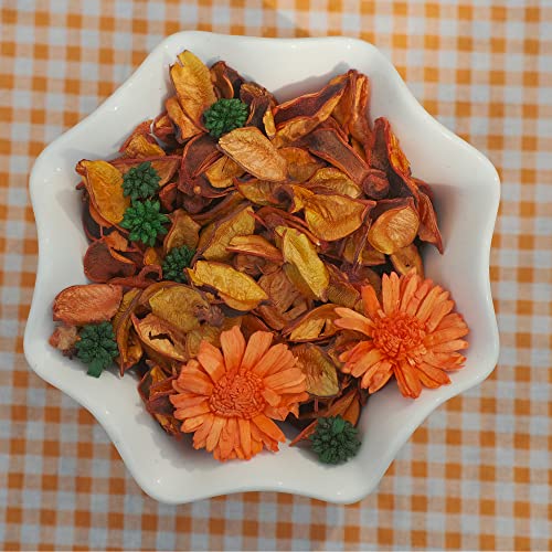 AlaTyche Fall Potpourri Bags, Citrus Scented Potpourri Bowl Filler,Orange Potpourri Dried Flower,Home Fragrance Sachet of Smell Petals, Vase Decor(Orange)-Mini