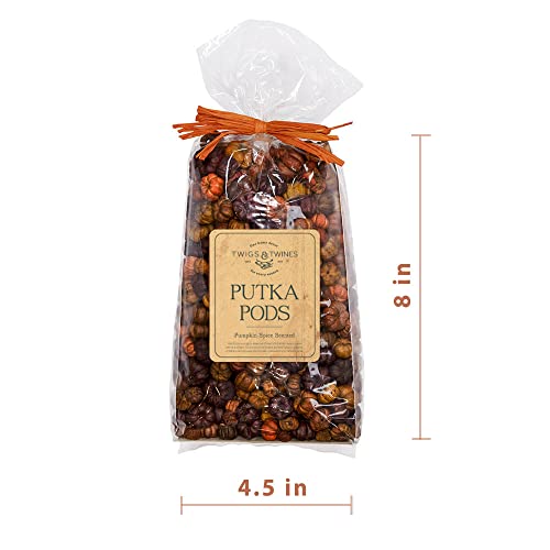 Putka Pods Pumpkin Spice Scented Brown/Orange Mini Pumpkins, Great for Fall Potpourri Crafts and Bowl Filler, Home Decor 5 Cups