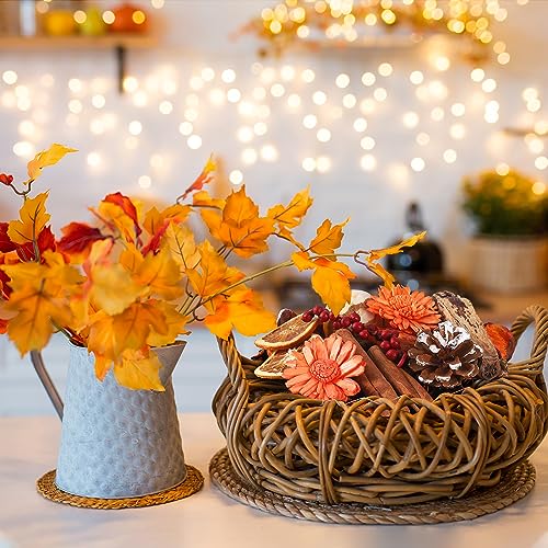 4 Pieces Fall Potpourri Bowl Vase Filler Bag Decorative Mixed Dried Flower 24 oz Potpourri Scented for Thanksgiving Centerpieces Decoration Thanksgiving Gifts (Orange)