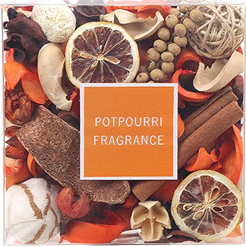 Qingbei Rina Potpourri Bowl Filler, Citrus Cinnamon Scented Potpourri Dried Flowers, Home Fragrance Perfume, Farmhouse Vase Decor,14 Oz,(Orange)