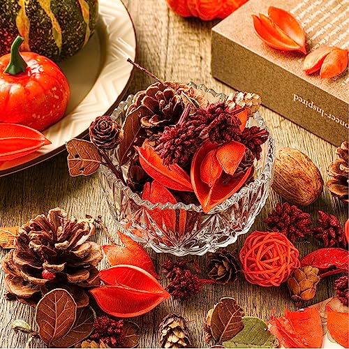 Dansib 3 Pcs Potpourri Bag 15 oz Orange Potpourri Bowl Filler Vase Scented Potpourri Dried Flowers Orange Decorative Potpourri Air Fragrance Farmhouse Bathroom Living Room Decor