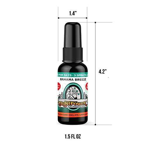 BluntPower (Bahama Breeze, 1 Pack) Concentrated Air Freshener for Room and Car Spray - Oil-Based Diffuser Spray Bottle - Long-Lasting Bathroom Spray, Car Freshener, & Odor Eliminator Spray