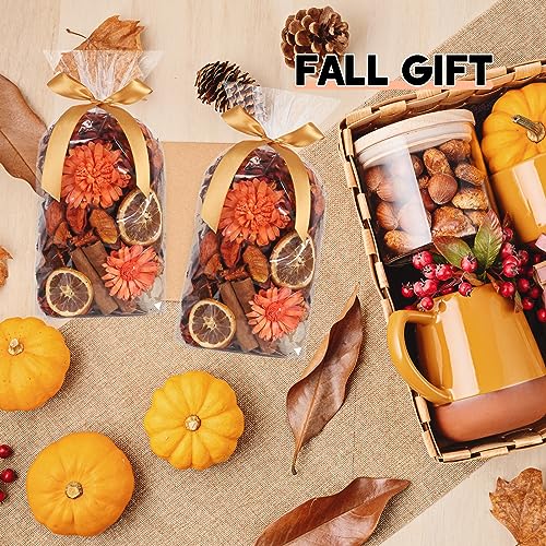 4 Pieces Fall Potpourri Bowl Vase Filler Bag Decorative Mixed Dried Flower 24 oz Potpourri Scented for Thanksgiving Centerpieces Decoration Thanksgiving Gifts (Orange)