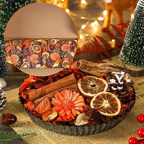 4 Pieces Fall Potpourri Bowl Vase Filler Bag Decorative Mixed Dried Flower 24 oz Potpourri Scented for Thanksgiving Centerpieces Decoration Thanksgiving Gifts (Orange)