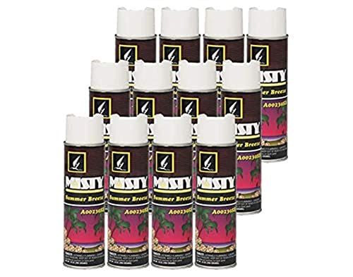 Misty Air Freshening Deodorizing Spray - Summer Breeze - 10 Ounce (Case of 12) 1001868 - Premium Odor Neutralizer Spray for Smoke, Organic Decay, and Other Unwanted Odors