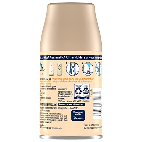 Glade Automatic Spray Refill, Air Freshener for Home and Bathroom, Hawaiian Breeze, 6.2 Oz
