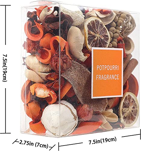 Qingbei Rina Potpourri Bowl Filler, Citrus Cinnamon Scented Potpourri Dried Flowers, Home Fragrance Perfume, Farmhouse Vase Decor,14 Oz,(Orange)