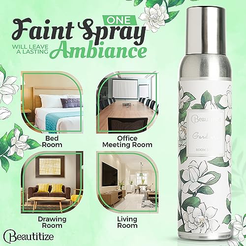Beautitize Room Spray Air Freshener, 6.34 Fl oz | Odor Eliminator Spray | Air Fresheners for Home Long Lasting | Room Fresheners | For Home, Furniture, Fabrics (Gardenia)