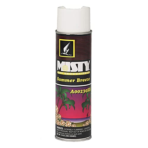 Misty Air Freshening Deodorizing Spray - Summer Breeze - 10 Ounce (Case of 12) 1001868 - Premium Odor Neutralizer Spray for Smoke, Organic Decay, and Other Unwanted Odors