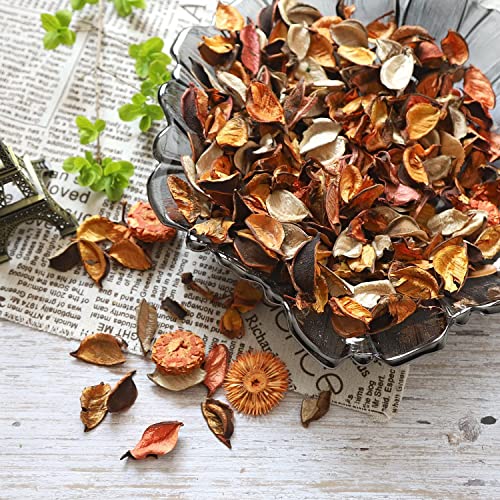 Qingbei Rina Potpourri Bags,Orange Scented Potpourri Dried Flowers,Fall Decorative Bowl Vase Filler,Home Fragrance Sachet Petals, Farmhouse Christmas,8.4oz(Citrus)