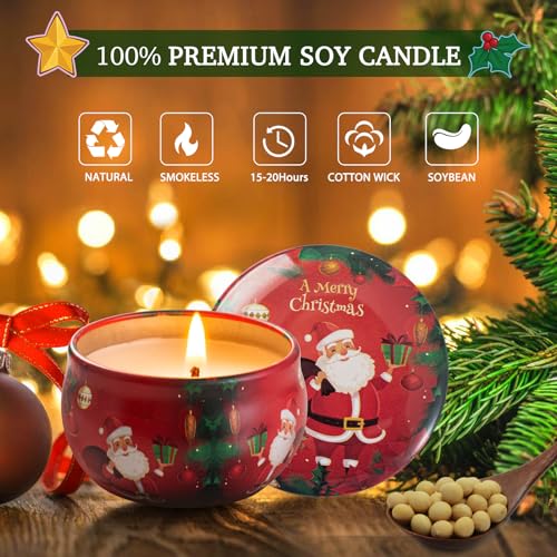 12 PCS Christmas Scented Candles Gifts for Women, Soy Wax Candles with Essential Oils Aromatherapy Candles for Home Scented, Stress Relief, Bath,Yoga, Christmas Thanksgiving Gift