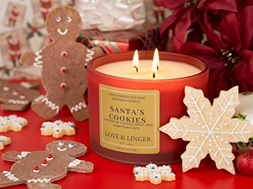 Holiday Candles | Christmas Scented Candles | Luxury Soy & Beeswax Candles for Home | 16 oz. Large Jar Candle | Gingerbread Christmas Cookie Candle | Christmas Candles