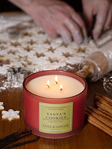 Holiday Candles | Christmas Scented Candles | Luxury Soy & Beeswax Candles for Home | 16 oz. Large Jar Candle | Gingerbread Christmas Cookie Candle | Christmas Candles