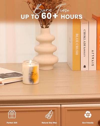 IZIDDO Candles for Home Scented,Blackcurrant & Vanilla Extra Strong Scented Candles,9.5 oz 60 Hours Burn,Handmade Marble Soy Candle,Holiday Candles Gifts for Women