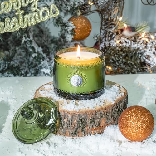 Chloefu LAN Fir & Cedarwood Scented Candle, Christmas Candles Gift for Holiday, Green Candles for Home Scented, Natural Wax, 55 Hours Long Burning