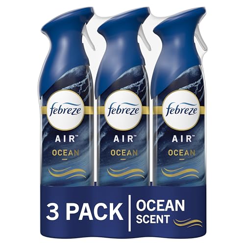 Febreze Air Freshener Spray, Ocean, Odor Eliminator, 3 Count , 8.8 Ounce (Pack of 3)