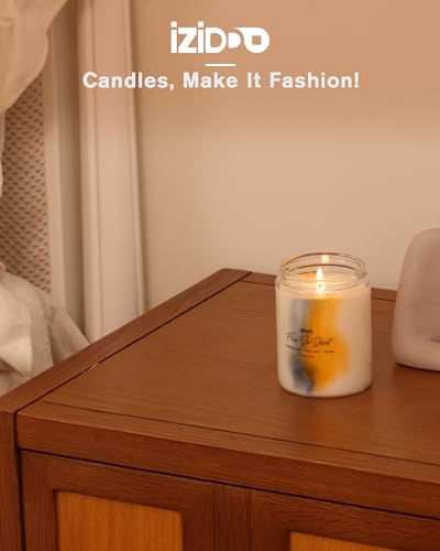 IZIDDO Candles for Home Scented,Blackcurrant & Vanilla Extra Strong Scented Candles,9.5 oz 60 Hours Burn,Handmade Marble Soy Candle,Holiday Candles Gifts for Women