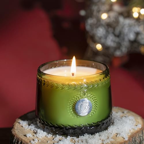 Chloefu LAN Fir & Cedarwood Scented Candle, Christmas Candles Gift for Holiday, Green Candles for Home Scented, Natural Wax, 55 Hours Long Burning