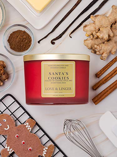 Holiday Candles | Christmas Scented Candles | Luxury Soy & Beeswax Candles for Home | 16 oz. Large Jar Candle | Gingerbread Christmas Cookie Candle | Christmas Candles